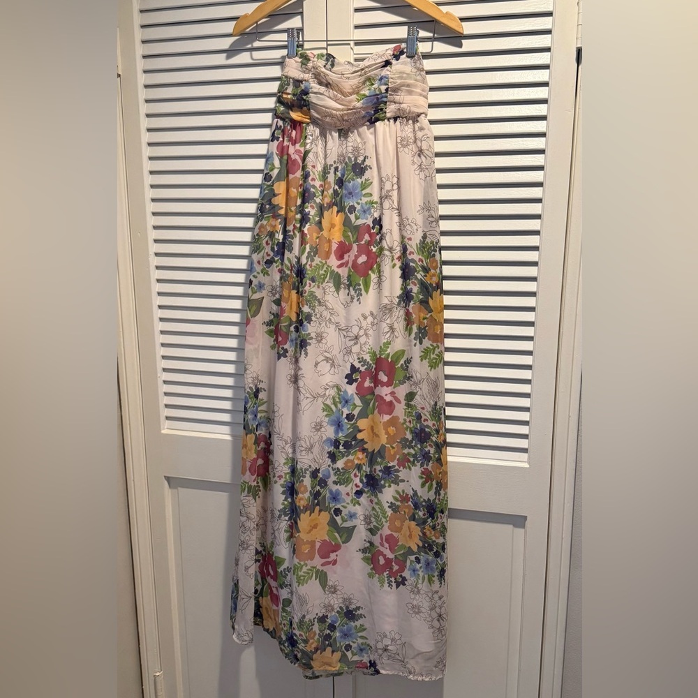Floral Strapless Maxi Dress